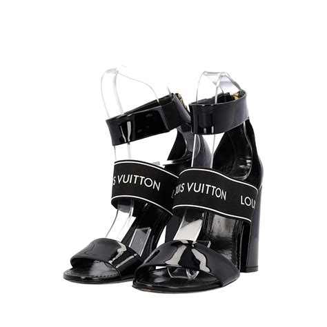 louis vuitton black star trail sandal|LOUIS VUITTON Patent Calfskin Monogram Star Trail Sandal 40 .